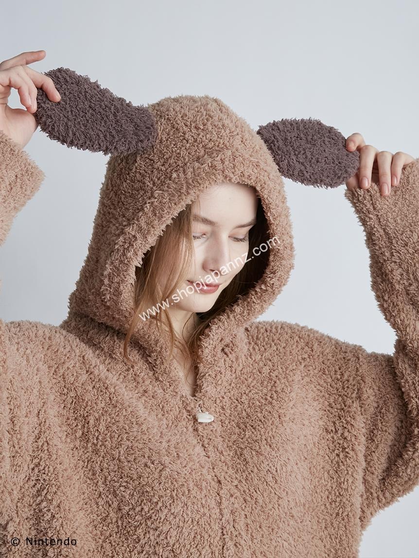 Womens Gelato Pique Animal Crossing Hoodie &Shorts Set Bear